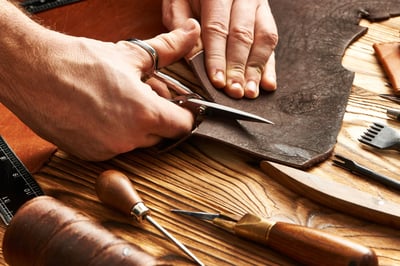 cutting leather
